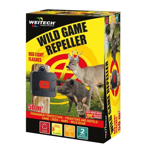 Repelente Luminoso Solar 50m² IP44 Luz Roja Carga Automática WEITECH