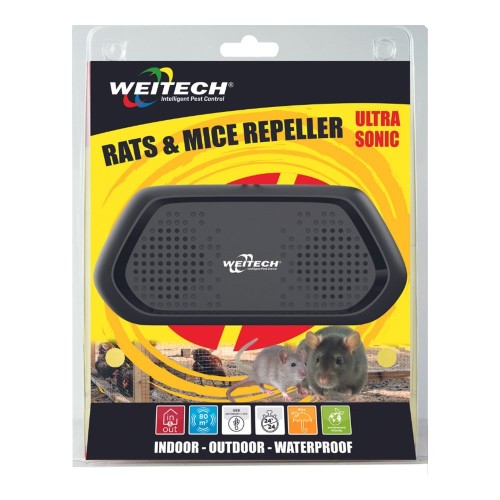 Ahuyentador Ultrasónico 80m² Recarga USB IP44 Interior Exterior WEITECH