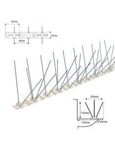 Varilla Disuasoria Aves Acero Inoxidable Base Metacrilato 0.5mx11.5cm NULL
