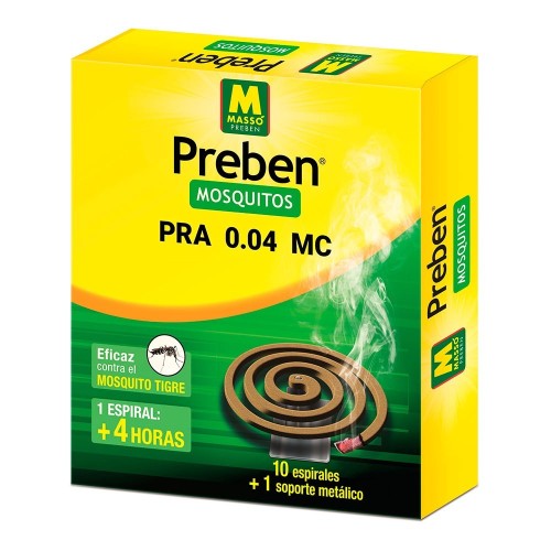 Espiral Antimosquitos Protección15m² Praletrina Preben MASSÓ