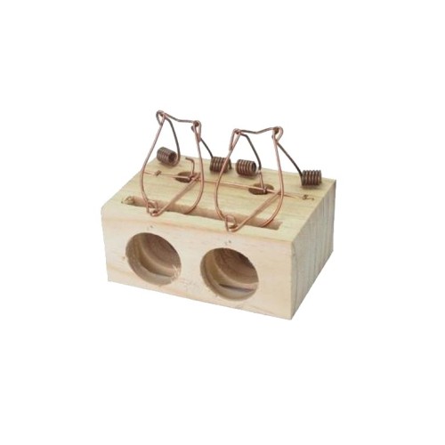 Trampa Para Ratones Madera 95x64x41mm Marrón 2 Entradas SAUVIC