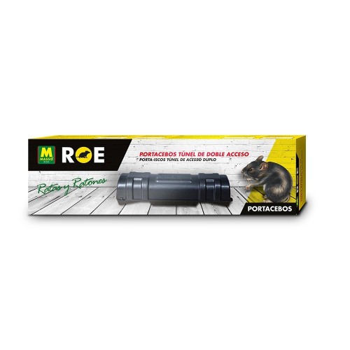 Trampa Tunel Plástico Doble Acceso Portacebos Negro ROE231650 MASSÓ