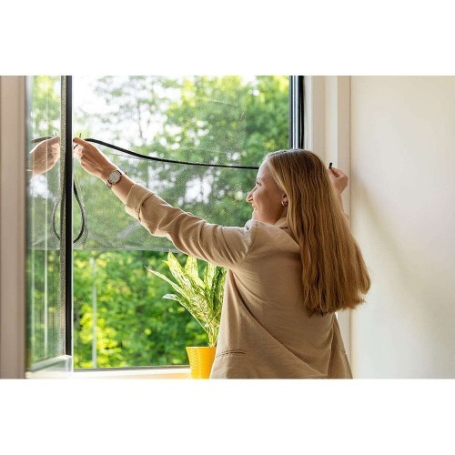 Mosquitera Poliéster 130x150cm Color Antracita Fácil Montaje SCHELLENBERG