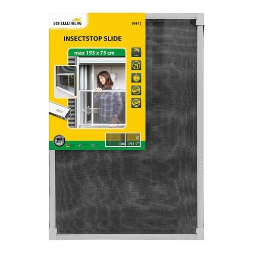 Mosquitera Marco Extensible Aluminio 75x100-193cm Blanco Malla Fibra Vidrio SCHELLENBERG