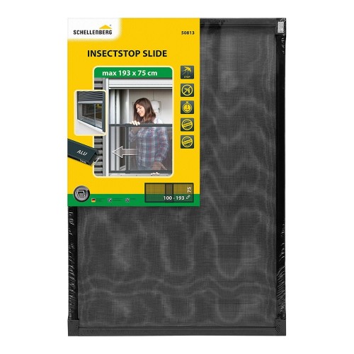 Mosquitera Aluminio Extensible 75x100-193cm Malla Fibra Vidrio Antracita SCHELLENBERG