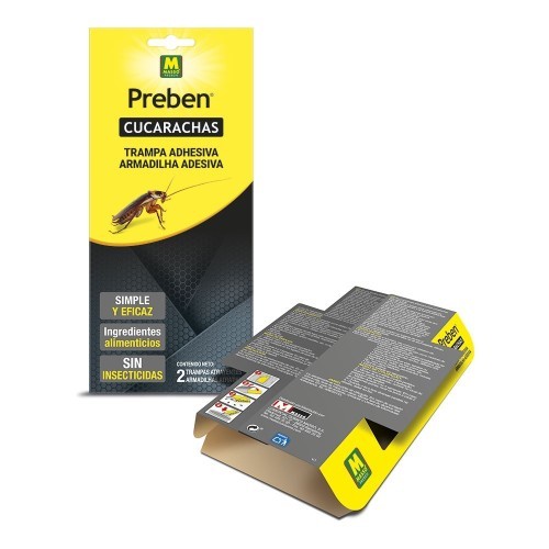 Trampa Adhesiva Para Cucarachas Atrayente Natural 2Unidades Uso Doméstico MASSÓ