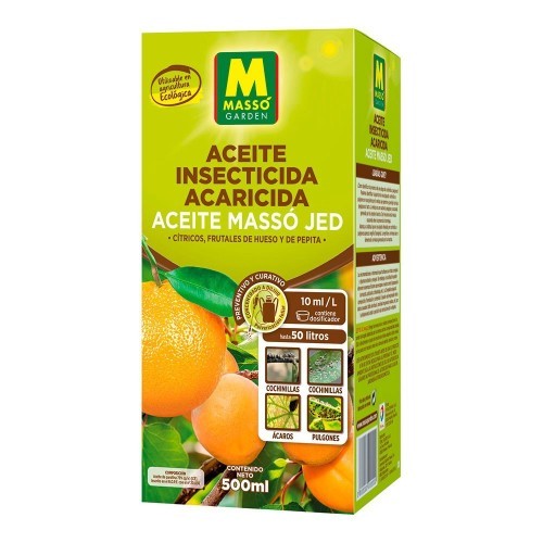 Aceite Insecticida Acaricida Mineral 500ml Control Plagas Massó