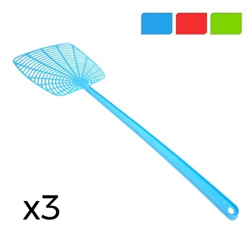 Pala Matamoscas Plástico 3Unidades Colores Surtidos NULL