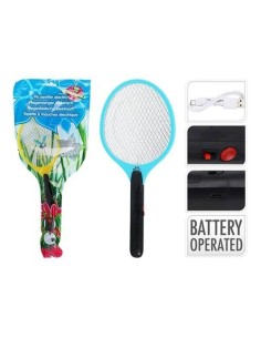 Raqueta Eléctrica Recargable 48x21cm USB 1200mAh Blanco BASICS