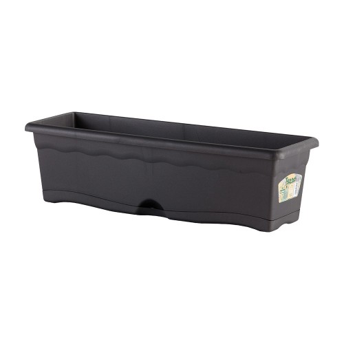 Jardinera Plástico 40x20cm Color Antracita Exterior Resistente PLASTIKEN