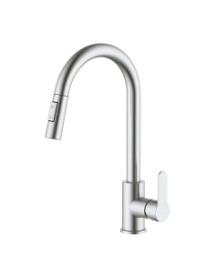 Grifo Cocina Monomando AceroInox304 CañoAlto Extraíble PlateadoMate VERHAL