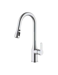 Grifo Cocina Monomando Acero Inox304 Caño Alto Ducha Extraíble Plateado VERHAL