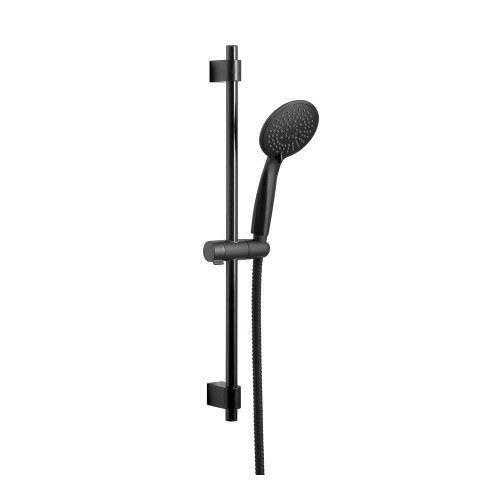 Barra De Ducha Acero Inoxidable 66cm Ø19mm Negro Mate 5 Funciones WENKO