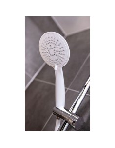 Cabezal De Ducha Plástico 11cm Blanco 5 Funciones Conexión Universal WENKO 2