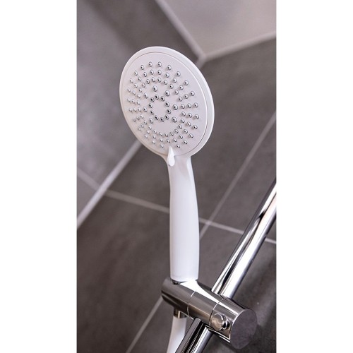 Cabezal De Ducha Plástico 11cm Blanco 5 Funciones Conexión Universal WENKO