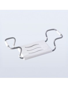 Asiento De Bañera Aluminio Ajustable 55-70x26x18.7cm Blanco BASICS