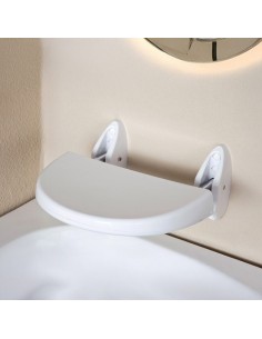Asiento Plegable de Pared Acero Inoxidable 36x40cm Blanco BASICS