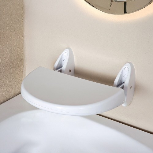 Asiento Plegable de Pared Acero Inoxidable 36x40cm Blanco BASICS
