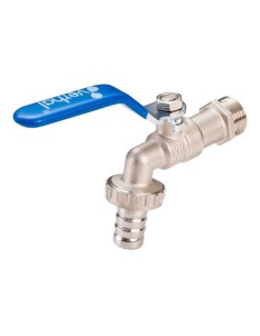 Grifo Esfera Latón Niquelado 1/2x3/4 Rosca Gas 16bar 75°C VERHAL