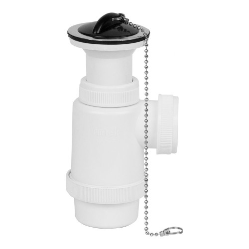 Sifón Botella PVC Extensible 1 1/2in Cadena Tapón MIRTAK