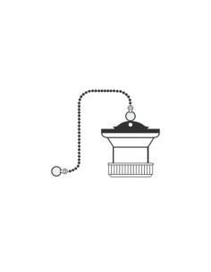 Válvula Lavabo Metal 70mm Cadena Tapón 1-1/2 Pulgadas MIRTAK