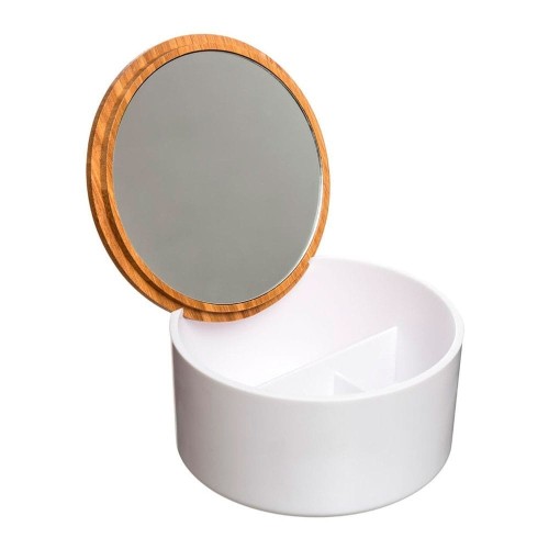 Caja Almacenamiento Bambu Espejo Baño Blanco 5 FIVE