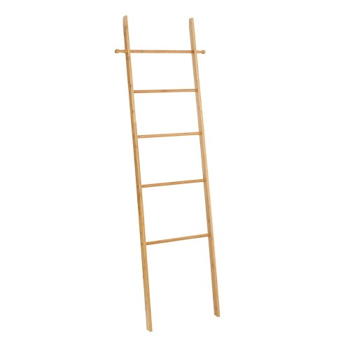 Toallero Escalera Bambú 5Barras 2Ganchos Bahari Wenko