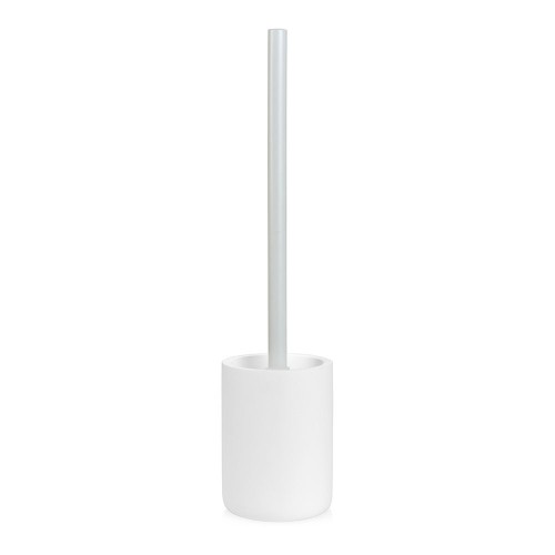 Escobillero Baño Resina Ø9.5x40.5cm Blanco Mate Mango Inoxidable ANDREA HOUSE