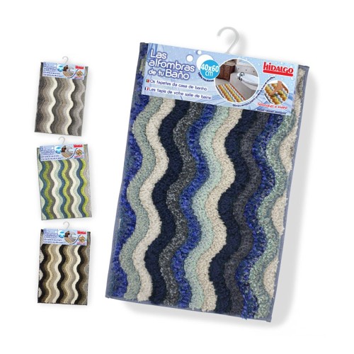 Alfombra De Baño Microfibra 40x60cm Antideslizante Colores Surtidos HIDALGO