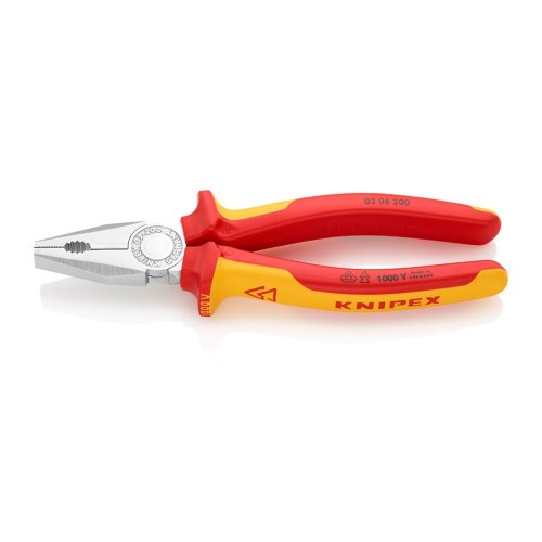 Alicates Universales Acero 200x65x20mm Mangos Aislados Cromado KNIPEX