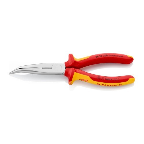 Alicate Boca Cigueña Acero 200x56x19mm Mangos Aislados KNIPEX