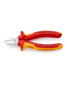 Alicate Corte Diagonal Acero 140x54x25mm Mango Aislado Cromado KNIPEX