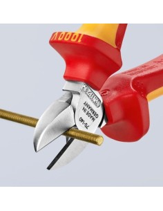 Alicate Corte Diagonal Acero 140x54x25mm Mango Aislado Cromado KNIPEX 2