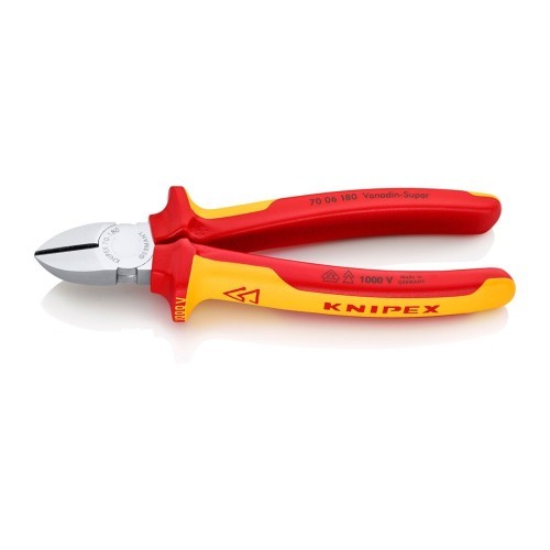 Alicate Corte Diagonal Acero 180x56x20mm Mangos Multicomponentes KNIPEX