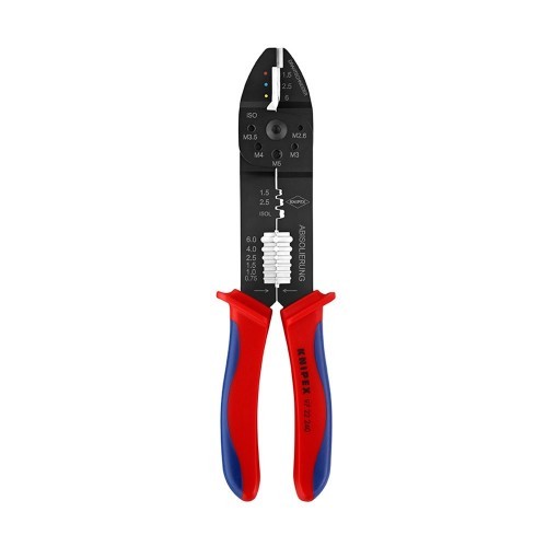 Alicate Crimpadora Acero 240x62x25mm Negro Mangos Multicomponentes KNIPEX