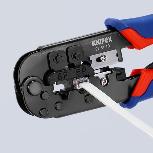 Crimpadora Acero 190x70x18mm Negro RJ11 RJ45 Guillotina KNIPEX
