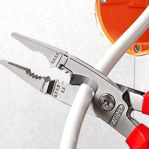 Alicates Para Electricista Cromado 200mm Mangos Aislados KNIPEX