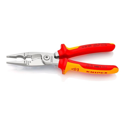 Alicates Para Electricista Cromado 200mm Mangos Aislados KNIPEX