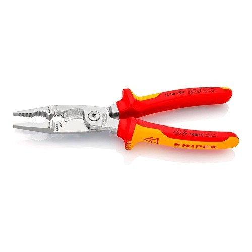 Alicates Para Electricista Cromado 200mm Mangos Aislados KNIPEX