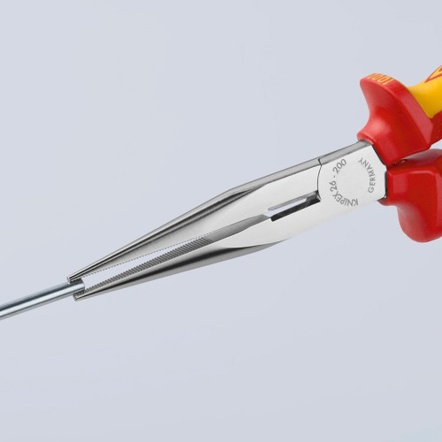 Alicate De Precisión Acero 200x56x19mm Mangos Aislados Cromado KNIPEX