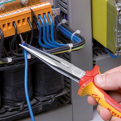 Alicate De Precisión Acero 200x56x19mm Mangos Aislados Cromado KNIPEX