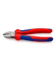 Alicate Corte Diagonal Acero 180mm Mango Bimaterial Negro KNIPEX