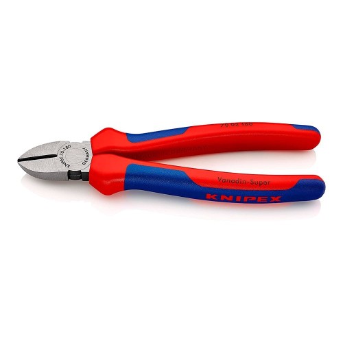 Alicate Corte Diagonal Acero 180mm Mango Bimaterial Negro KNIPEX
