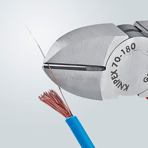 Alicate Corte Diagonal Acero 180mm Mango Bimaterial Negro KNIPEX