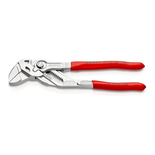 Alicate Llave Acero Cromado 180mm mordazas Planas Recubierto Plástico KNIPEX