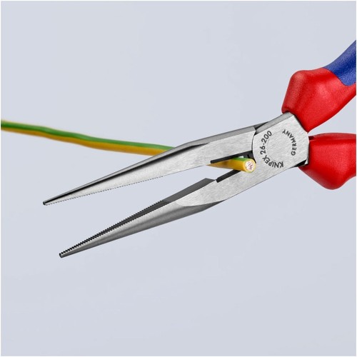 Alicate Punta Larga Boca Semiredonda 200mm Mango Multicomponente Negro KNIPEX
