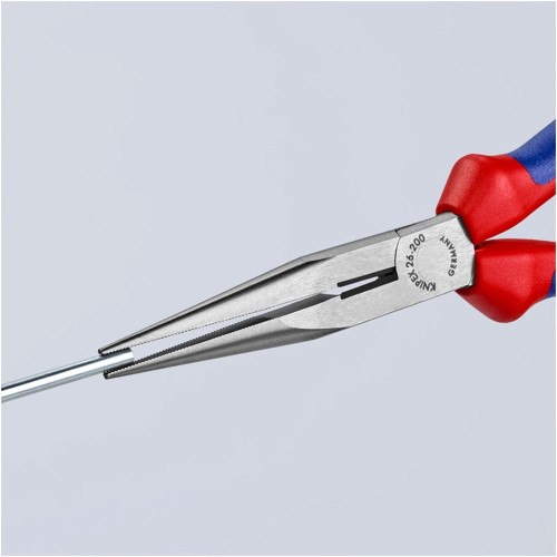 Alicate Punta Larga Boca Semiredonda 200mm Mango Multicomponente Negro KNIPEX