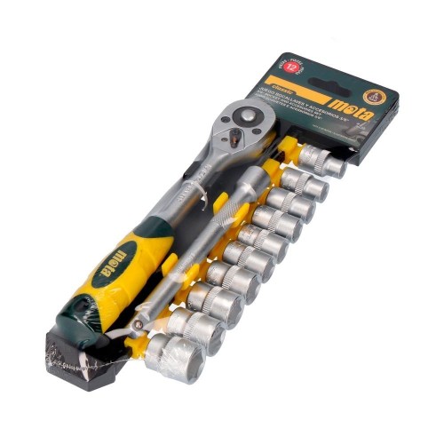 Juego Bocallaves Hexagonales Cromo Vanadio 8-17mm 12Piezas 3/8 MOTA HERRAMIENTAS