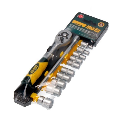 Juego Bocallaves Cromo Vanadio 1/4Pulgadas 12Pcs 4-13mm MOTA HERRAMIENTAS