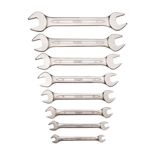 Juego Llaves Fijas Acero Alto Rendimiento 8Piezas 6-22mm Cromado Mate IRIMO